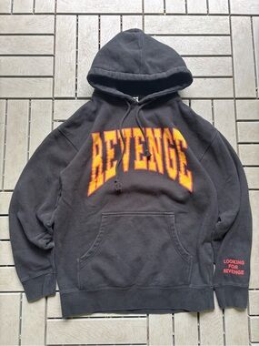 Drake Revenge Black Hoodie with Bold Red-Yellow Logo